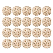 60pcs Christmas Rattan Ball: Wicker Takraw Orbs Ornaments - Decorative Vine