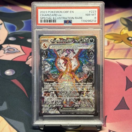 Charizard ex 223/197 SV03: Obsidian Flames Special Illustration Rare Holo PSA 8