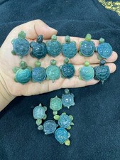 5 piezas Musgo Natural Ágata Cuarzo Cristal Tallado Tortuga Marina Calavera Reiki Curación