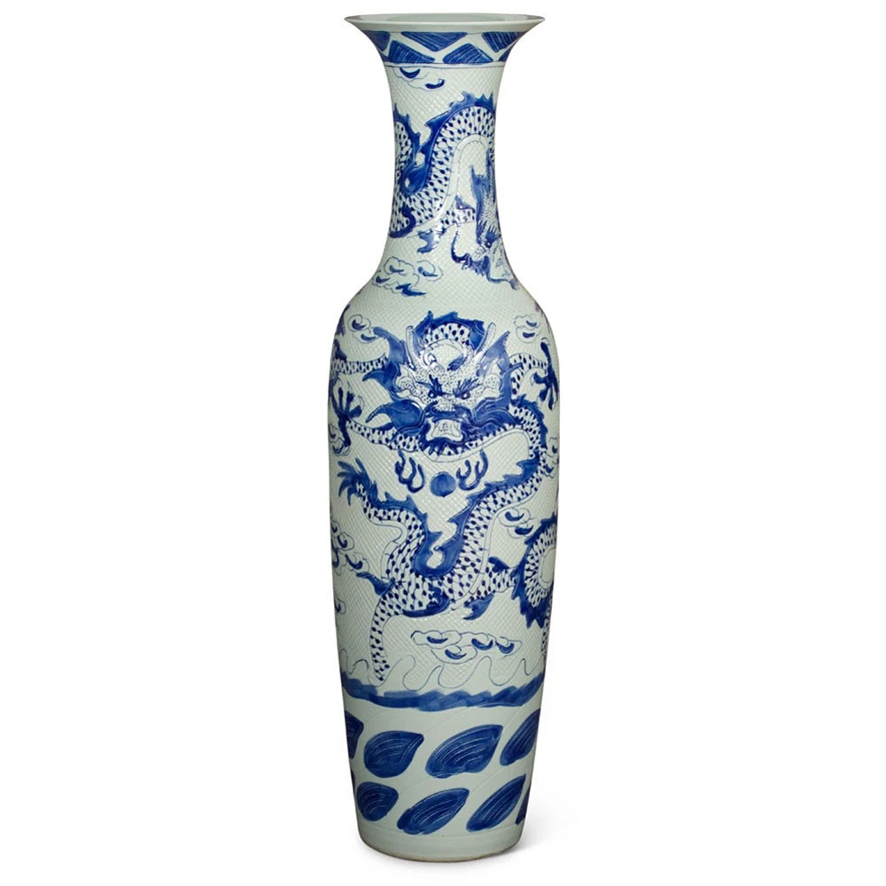 龙蓝色花瓶| eBay