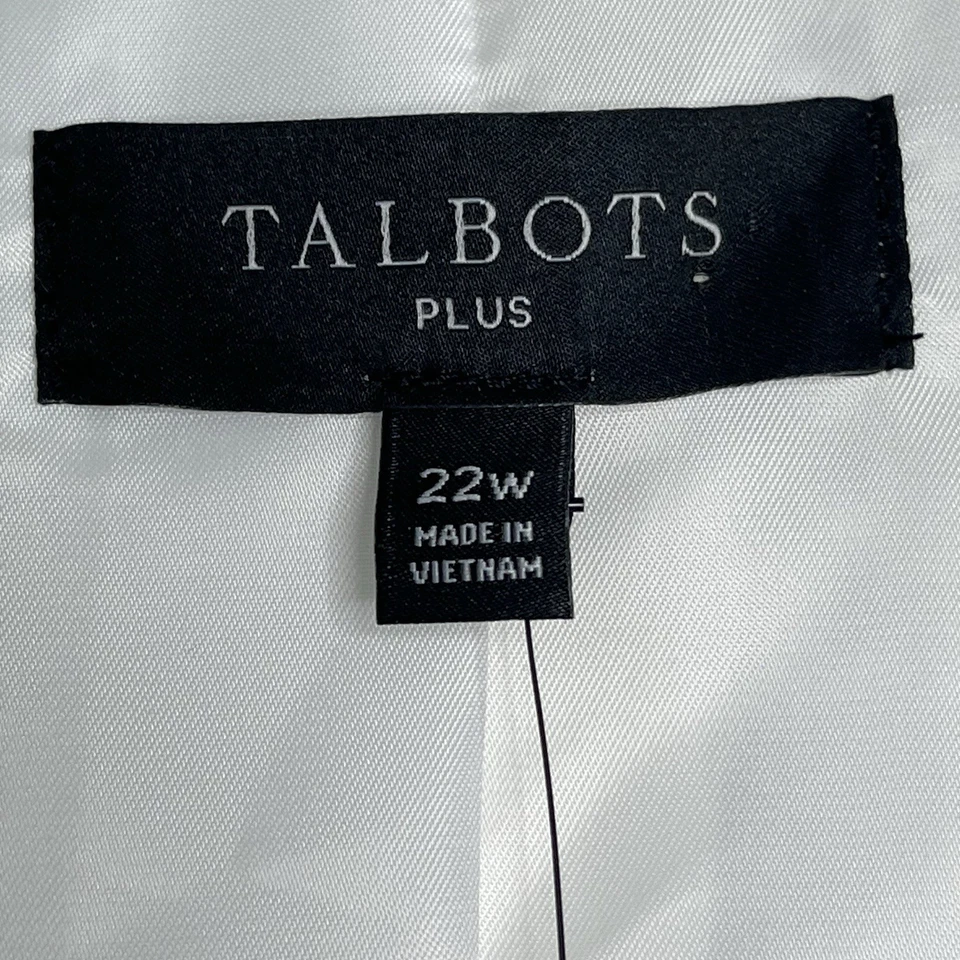 Talbots White Classic Linen Blazer Lined One Button Woman’s Plus Size 22W Career - Image 2 of 4