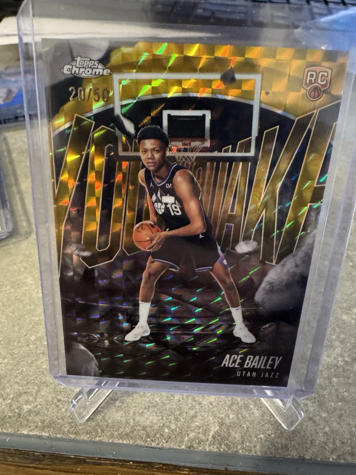 2025-26 Topps Chrome Ace Bailey Youthquake Refractor Rookie Gold Geometric/50!