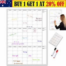 1X Large White Board Dry Erase Calendar Monthly Whiteboard Wall Calendar NO DATE