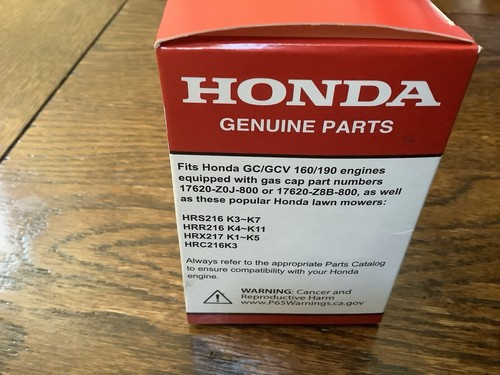 Nuovo tappo benzina originale Honda GC/GCV 160/190 motori OEM# 17620-Z8B-800 - Foto 3 di 3