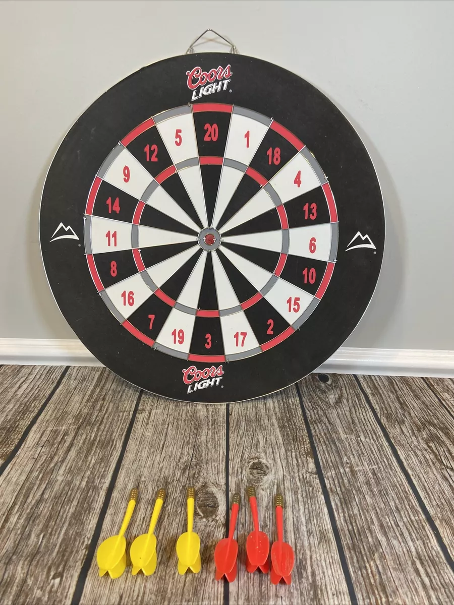 Coors Light Beer 2 sided Dart Board 18 Baseball dart 6 Steel Darts NEW