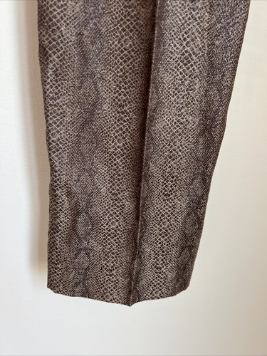 Class Roberto Cavalli Women's Straight Leg Mid Rise Dress Pants Brown Snake 10 - Picture 6 of 9