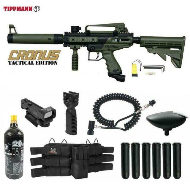 Tippmann Cronus Tactical Red Dot Paintball Gun Package Black/Olive