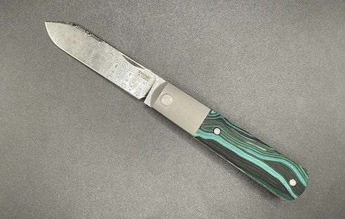 Reate Knives Pena Knives X-Series Damascus Spay Barlow Titanium Custom Micarta