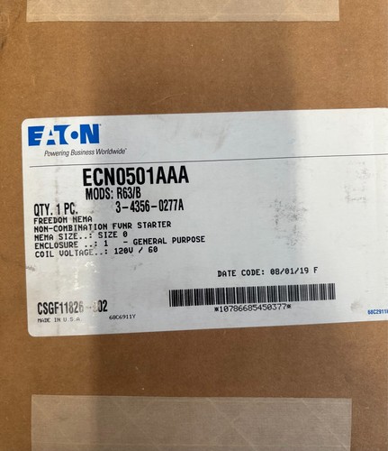 Arrancador de control de motor Eaton ECN0501AAA, sin marcha atrás, 110V/50 Hz-120V/60 Hz - Imagen 9 de 9