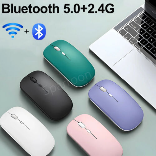 2.4GHz Bluetooth Wireless Optical Mouse USB Rechargeable RGB Mice for PC Laptop - Picture 2 of 61