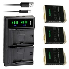LTD2 Charger  3 battery for Gopro HERO12 Black HERO11 HERO10 HERO9 ADBAT-001
