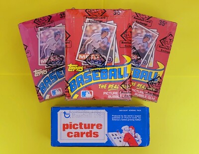 1985 TOPPS WAX BOX BBCE & 1987 TOPPS VENDING BOX (1 BOX EACH) CLEMENS, MCGWIRE 