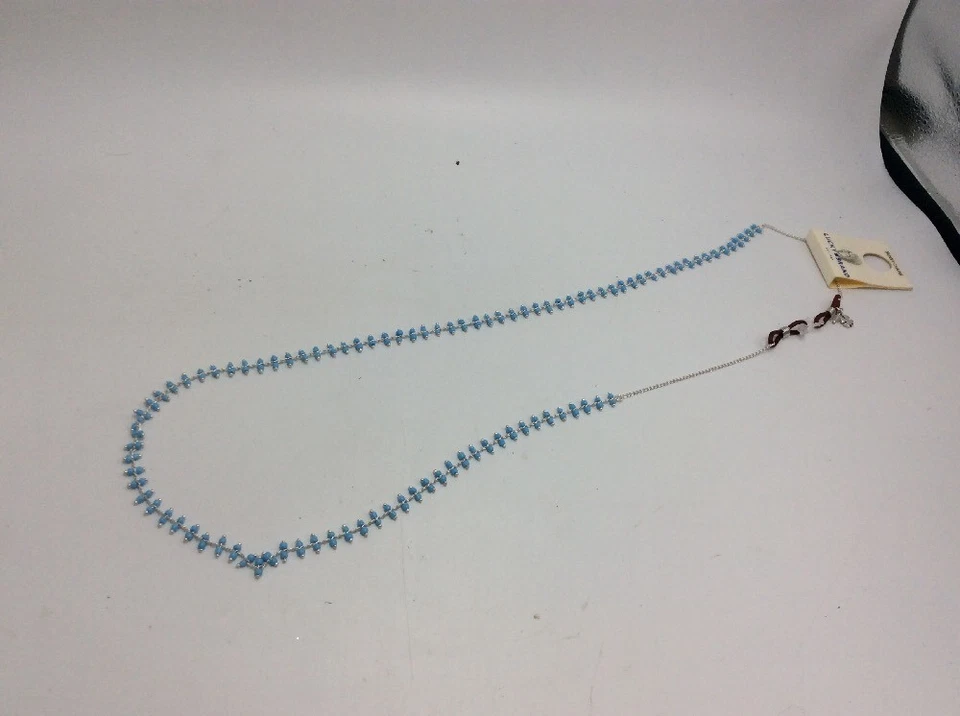 $39 Lucky Brand cadena soleada cuentas turquesa tono plata cadena de gafas B70t Foto 4 de 4