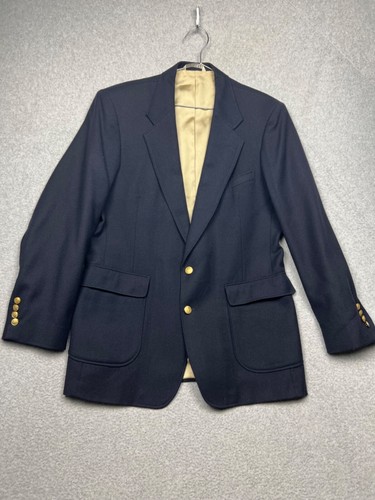 Arnold Palmer Executive Collection Wool Sport Blazer Jacket Mens 42L Navy Solid