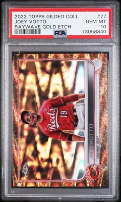 2022 Topps Gilded Collection - Joey Votto #77 Gold Etch Raywave