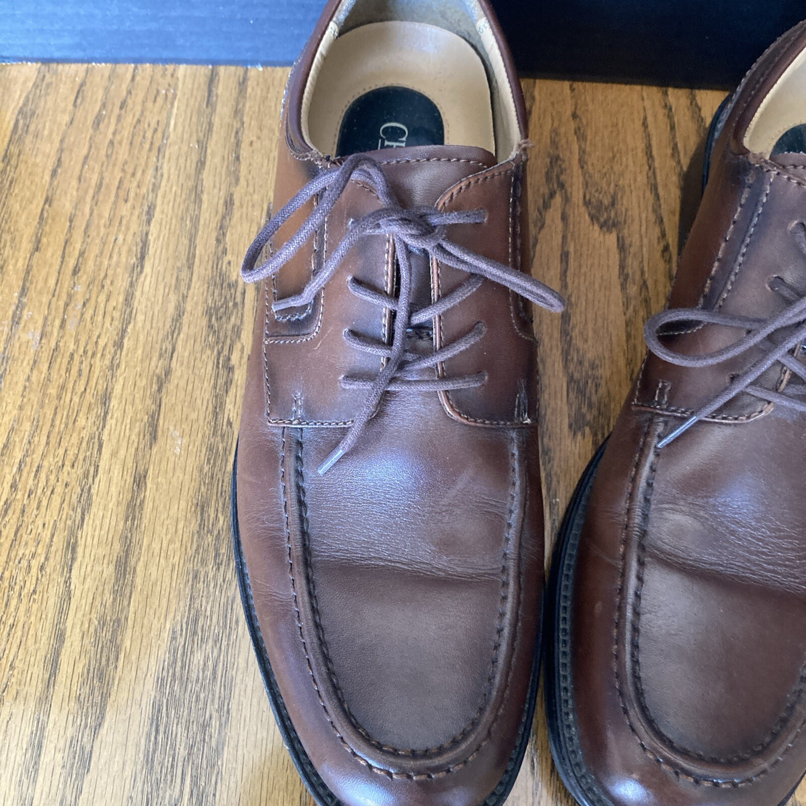 SAOLA Abito stringato uomo Chaps marrone pelle scarpe Oxford taglia 8 5 carriera