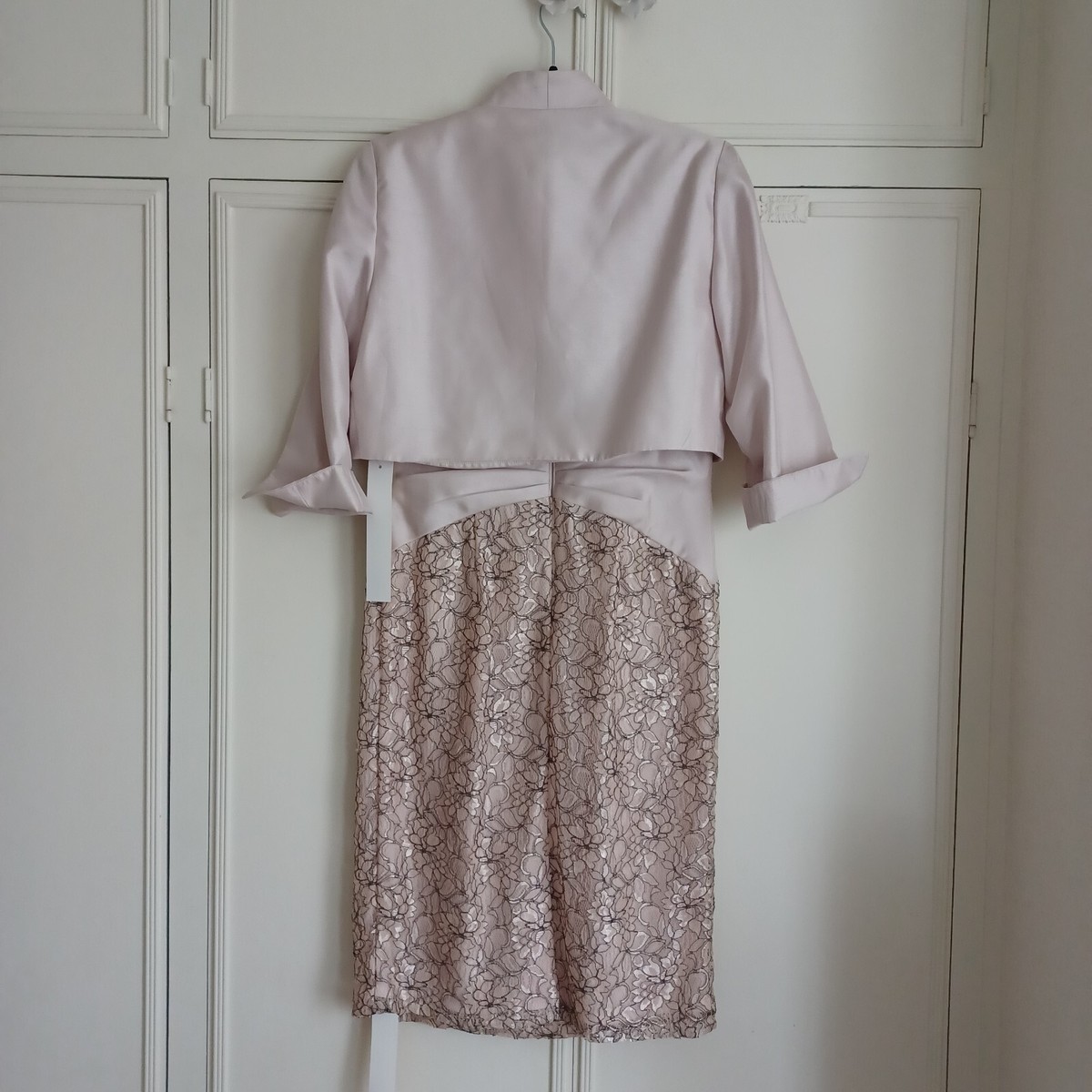 pink lace embellished midi dress Mint Velvet Pink Beige Blend Lace Midi Dress | Size 14 | Pink | Sleeveless main image 1