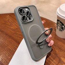 For iPhone 17 16 15 14 Plus 13 12 11 Pro Max Mag Safe Ring Stand Case with lens