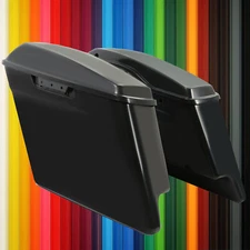 5" Stretched Hard Saddlebag Saddle Bags For Harley Road King Street Glide 14-24