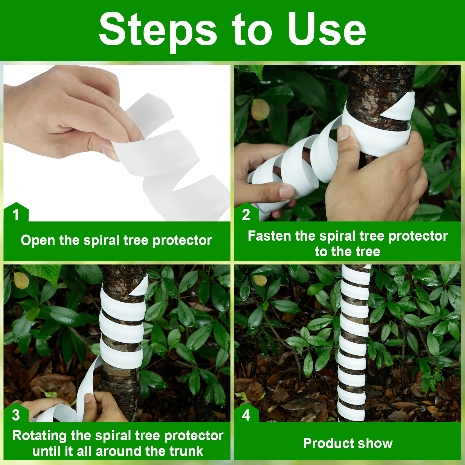6Pcs Tree Trunk Protector Plastic Spiral Tree Guard 15.8inch Reusable🍍 ...