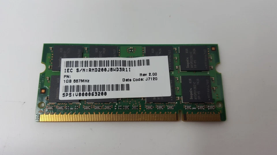 Toshiba Equium A200-1V0 RAM Memory 1GB PC2 5300S DDR2 Hynix HYMP512S64CP8-Y5 - Image 2 of 4