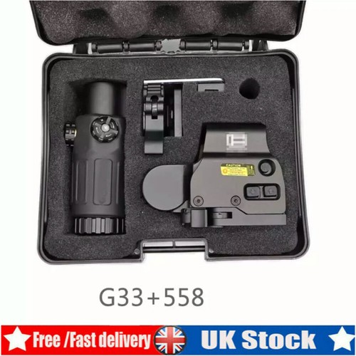 Eotech Style 3X G33 Sight Magnifier Switch to Side QD Mount & 558 Red Green Dot - Picture 3 of 10