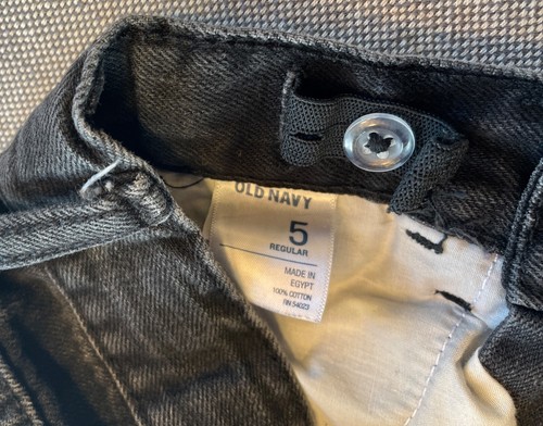 2012 OLD NAVY BOYS Cutoff Frayed Denim 5-Pocket Jean Shorts 5R 5 Yrs Black Wash - Picture 5 of 5