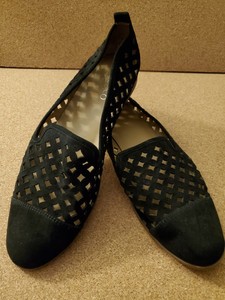 franco sarto black suede flats