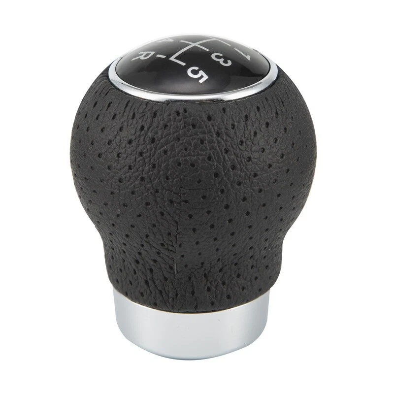 Palanca de cambios manual de cuero PU para automóvil de 5 velocidades negra universal Foto 4 de 4