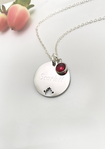 Collar Reina Bailarina Princesa Personalizado NOMBRE Piedra de Nacimiento Crostmas de Cumpleaños - Imagen 2 de 5