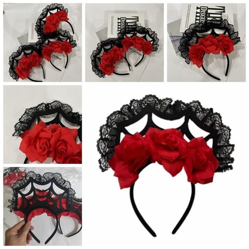 Hair Accessories Halloween Headband Decoration Rose Flower Crown Cosplay - Picture 9 of 11