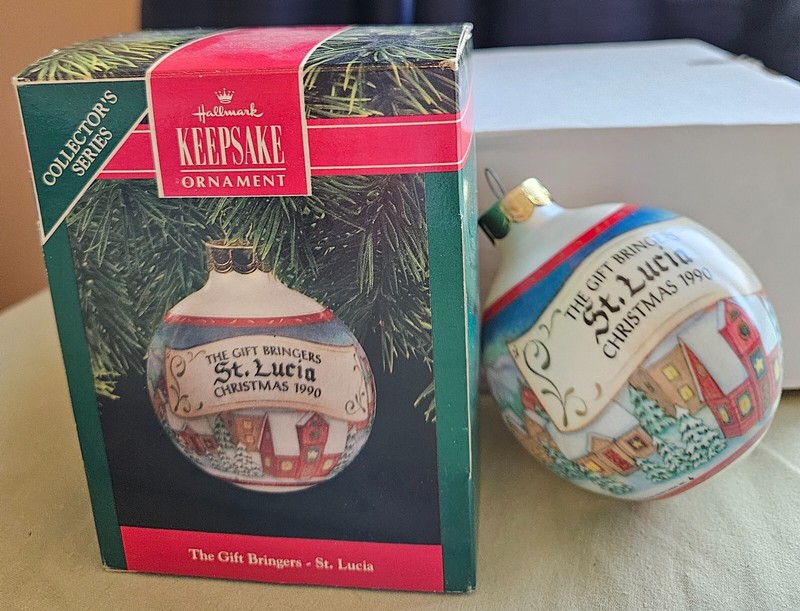 Hallmark Keepsake Glass Ornament St. Lucia Gift Bringers 1990