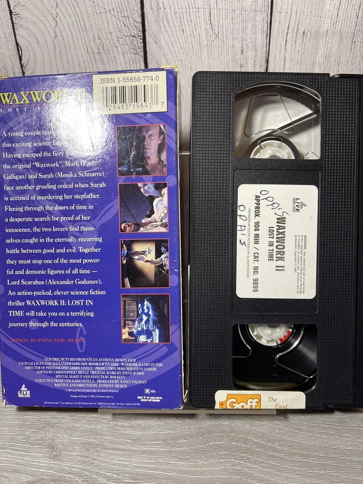 Waxwork 2 - Lost in Time (VHS, 1992) Zach Galligan Alexander Godunov - Image 2 of 2
