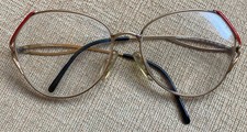 Vintage Viennaline 1401 43 Women  s Eyeglasses 55-16 125 Red Gold Frame Germany