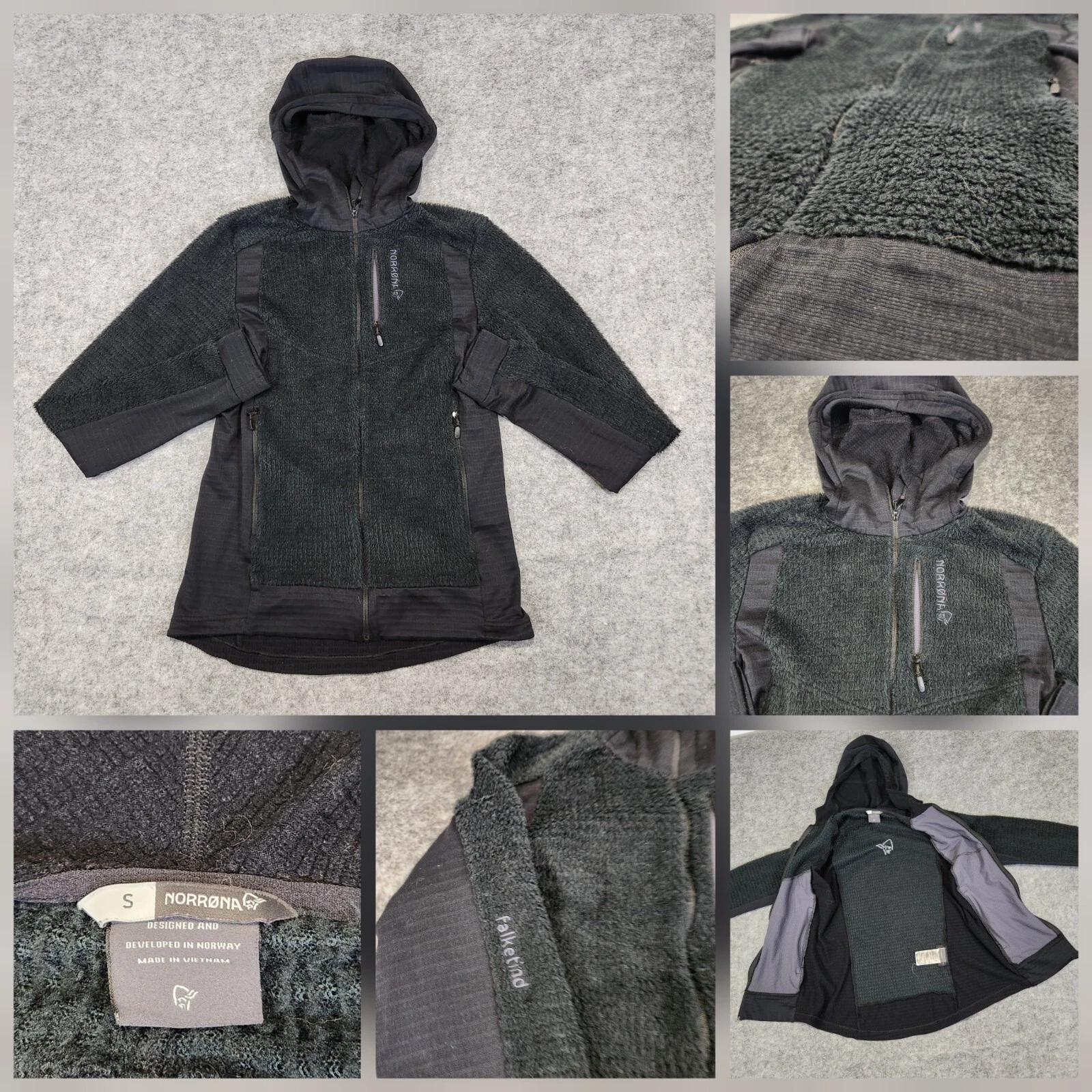norrona falketind alpha120 full zip hooded fleece polartec jacket
