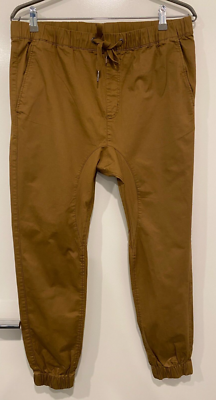 MANTARAY Fashion Jogger Trouser Track Pant Mens Tan Slim Fit