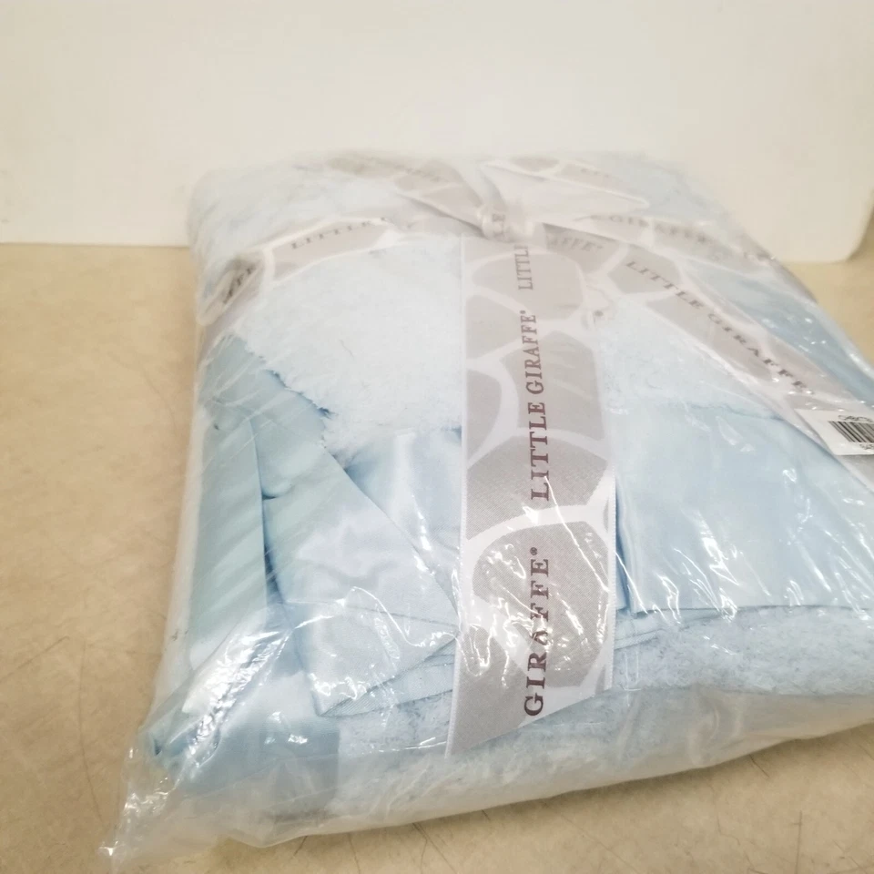 Little Giraffe 雪尼尔婴儿推车婴儿毯,蓝色,29 英寸 X 35 密封 — 第 3/4 张图片