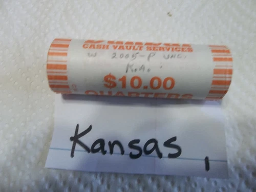 2005 Kansas  P State quarter roll mint roll