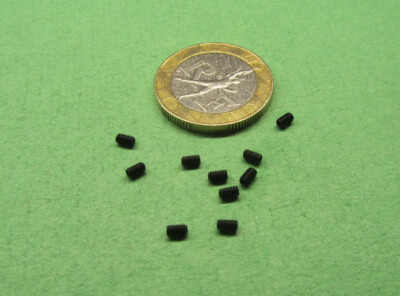 Steel Set Screws, Cup Point, 1-64 x 1/8'' Length, 20 Pieces