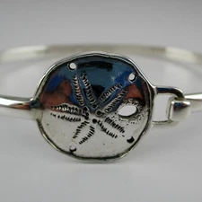 Sterling Silver SAND DOLLAR Charm Bangle BRACELET Beach Jewelry GIFT Wedding BCS