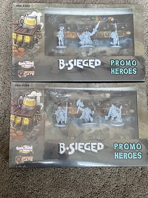 CMON B-Sieged Promo Heros With Cards NIB 2 Sets!