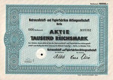 Fabryki celulozy sodowej i papieru Aktiengesellschaft 1942 1000 RM