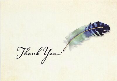 Watercolor Quill Thank You Notes Stationery Boxed Cards Elegant Design
