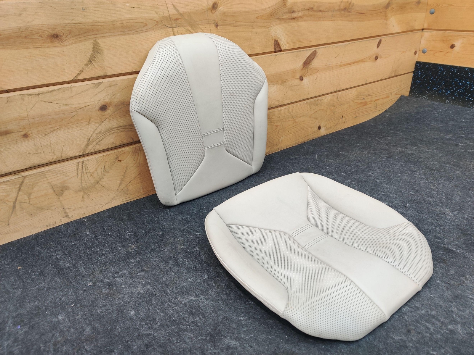 Set of 2 Rear Upper & Lower Seat Cushion Ivory White Leather OEM BMW i8 2014-19