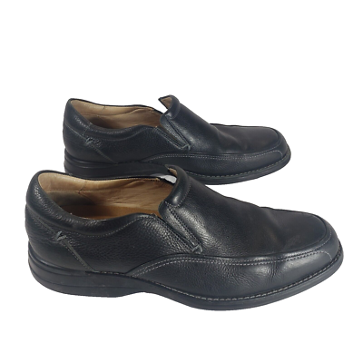 Johnston Murphy Mens 11.5M Black Pebbled Leather Loafer Slip  display picture 2