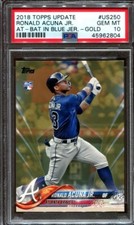 Ronald Acuna 2018 Topps Update GOLD #US250 RC Rookie PSA 10