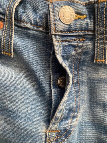 Levi's 501 Jeans Button Fly Straight Youth S 10 Reg W 25" L 26" Distressed Denim - Picture 2 of 5