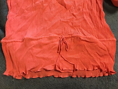 NWOT Bloomingdale’s Peach 100% Silk Crinkled Top Size 24W 1X 2X Runs Small - Picture 7 of 12