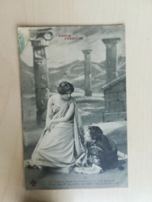 262 AK Fantasie um 1900 Paar griechische Tragödie - Wilde Liebe