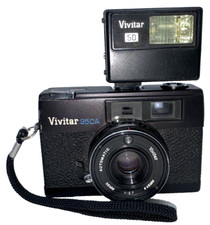 Vintage Vivitar 35CA Rangefinder 38/2.7 with Flash 35mm Camera UNTESTED